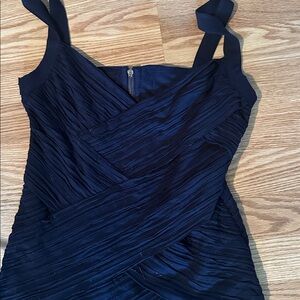 Chic Navy Blue Ruched Mini Dress